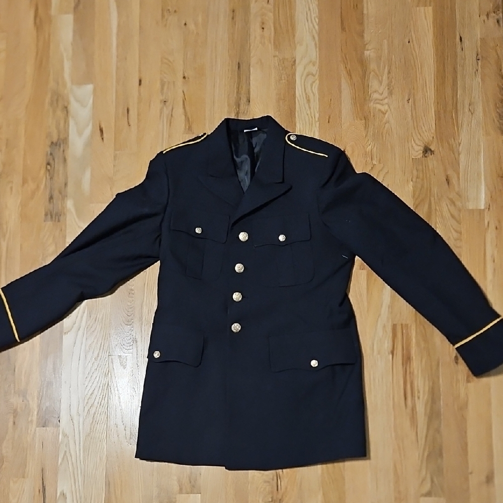 Army Issues Men's Black Military Dress Uniform Jacket